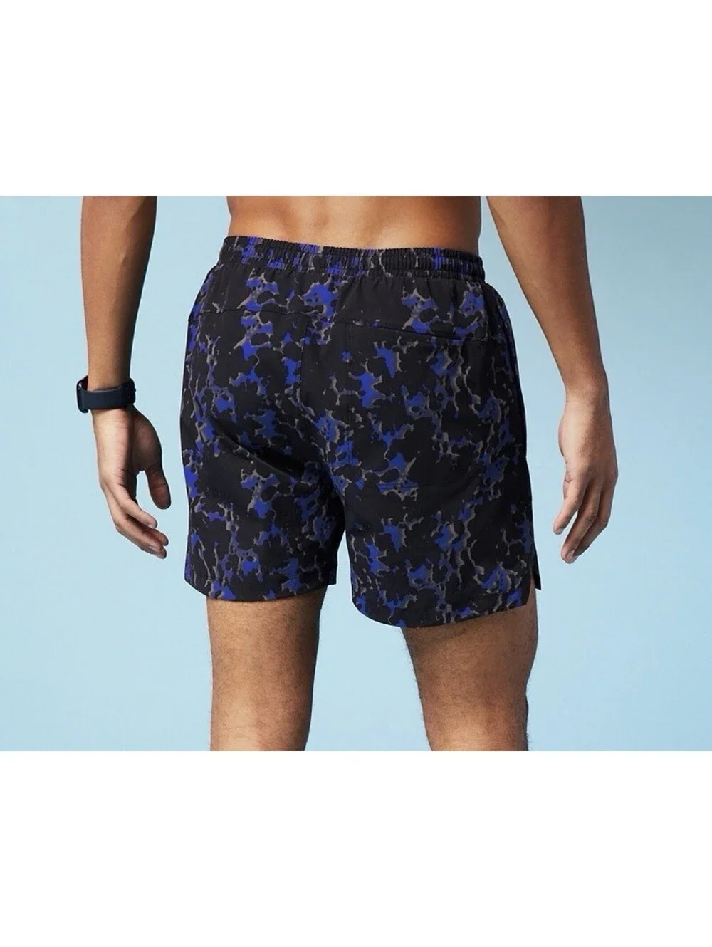 Fabletics The Swim Trunk Blue Black Print 5” Inseam Men’s Size XL